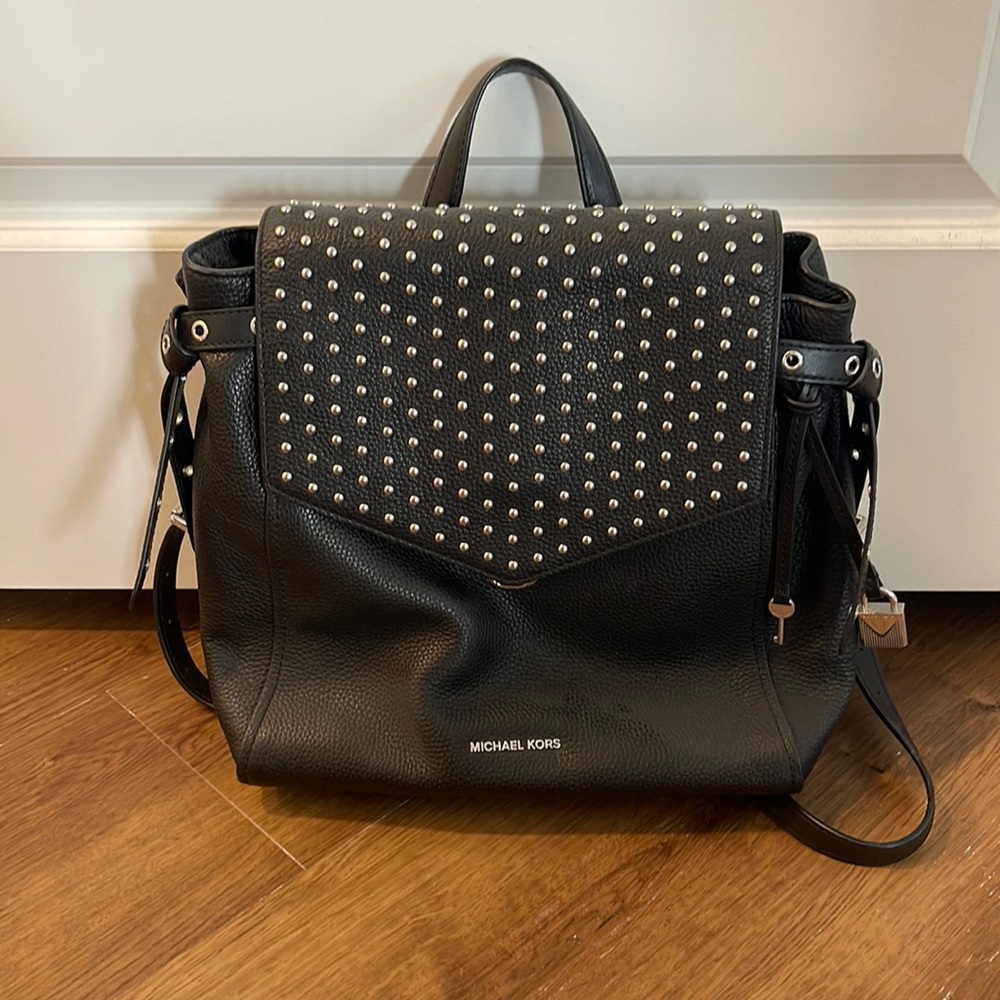Michael Kors Black Studded Backpack